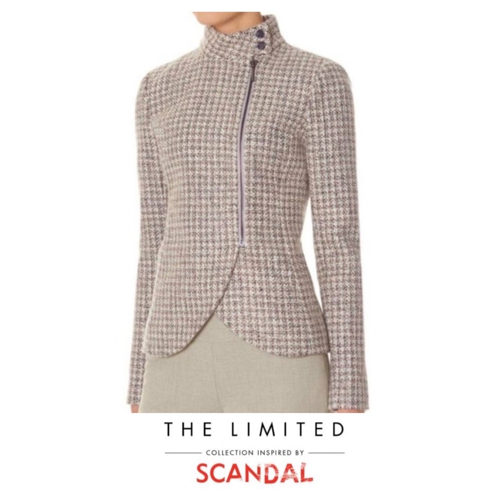 The Limited Scandal Collection Zip Tweed Blazer
